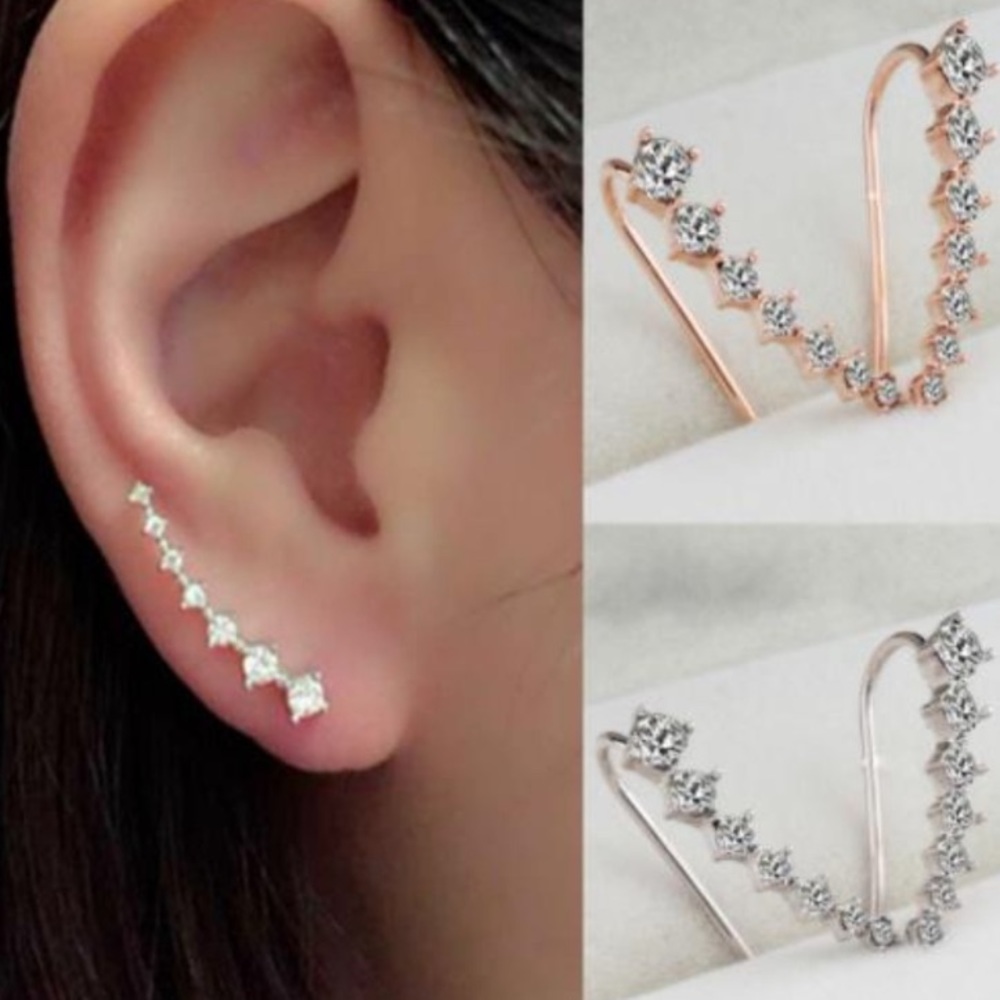 Gold ear climbers Earrings fashion Jewelry - Picture 1 of 2